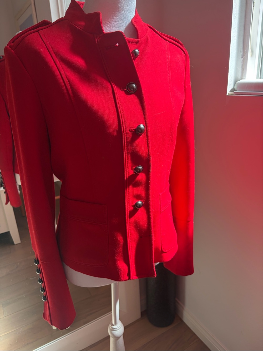 Vintage Banana Republic Red Military-Style Button Front Women's Jacket